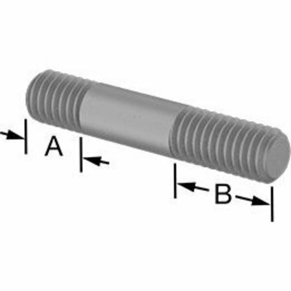 Bsc Preferred 18-8 Stainless Steel Vibration-Resistant Stud Threaded on Both Ends 1/2-13 Thread Size 1-1/2 Long 92386A716